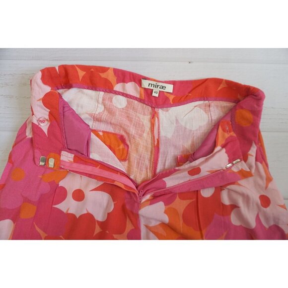Mirae Paris Floral Retro Chic High-Waisted Wide-Leg Pants – Size 40 (US 8) - Picture 5 of 11